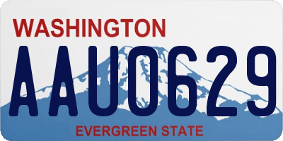 WA license plate AAU0629
