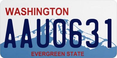 WA license plate AAU0631