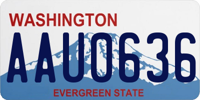 WA license plate AAU0636
