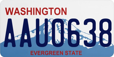 WA license plate AAU0638
