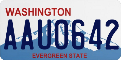 WA license plate AAU0642