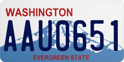 WA license plate AAU0651