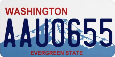 WA license plate AAU0655