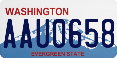 WA license plate AAU0658
