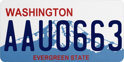 WA license plate AAU0663