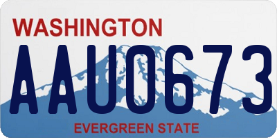 WA license plate AAU0673