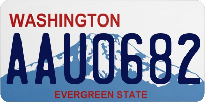 WA license plate AAU0682