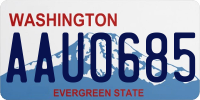 WA license plate AAU0685