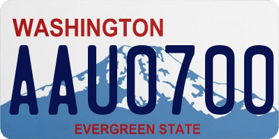 WA license plate AAU0700