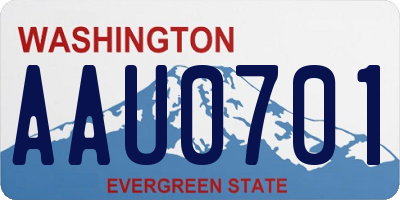 WA license plate AAU0701