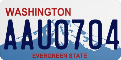 WA license plate AAU0704