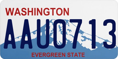 WA license plate AAU0713