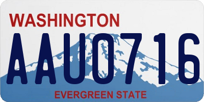 WA license plate AAU0716
