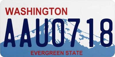 WA license plate AAU0718