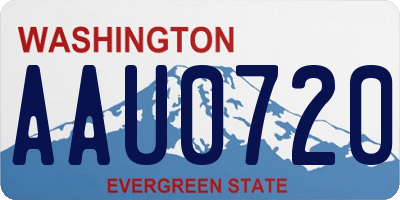 WA license plate AAU0720