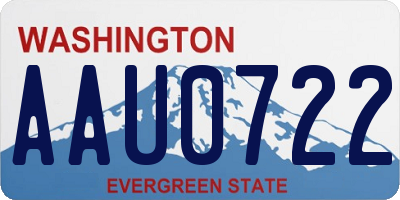 WA license plate AAU0722