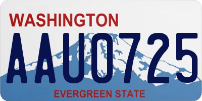 WA license plate AAU0725