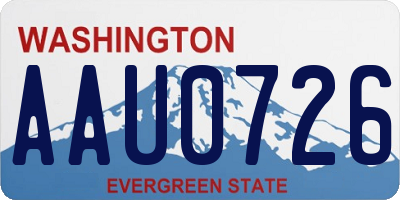 WA license plate AAU0726