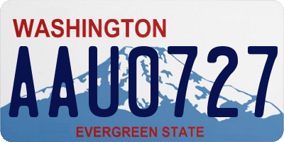 WA license plate AAU0727