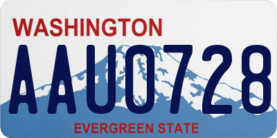 WA license plate AAU0728