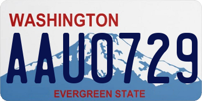 WA license plate AAU0729