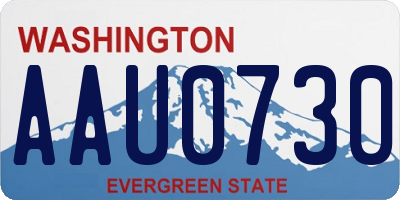 WA license plate AAU0730