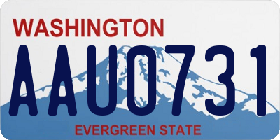 WA license plate AAU0731