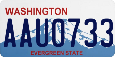 WA license plate AAU0733