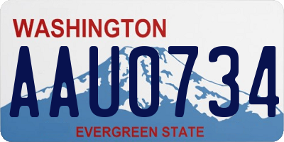 WA license plate AAU0734