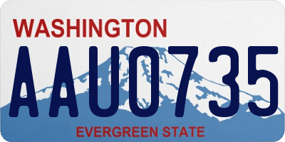 WA license plate AAU0735