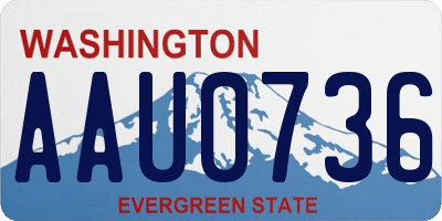 WA license plate AAU0736
