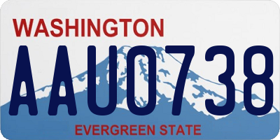 WA license plate AAU0738