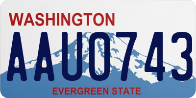 WA license plate AAU0743