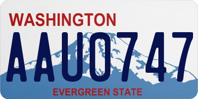 WA license plate AAU0747