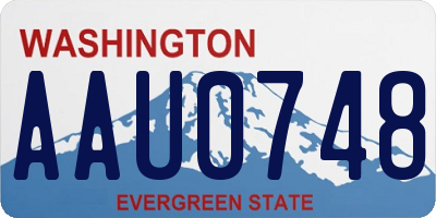 WA license plate AAU0748