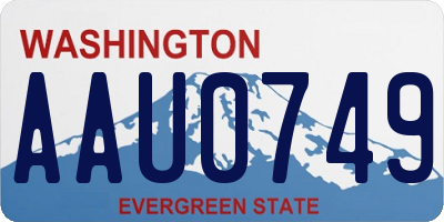 WA license plate AAU0749