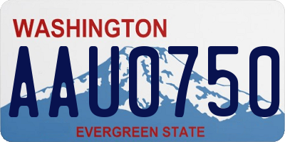 WA license plate AAU0750
