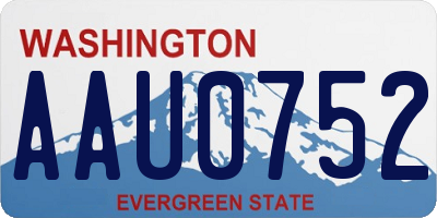 WA license plate AAU0752