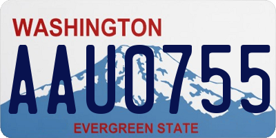 WA license plate AAU0755