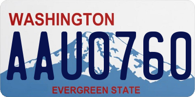 WA license plate AAU0760