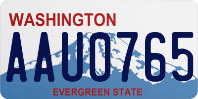 WA license plate AAU0765