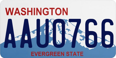 WA license plate AAU0766