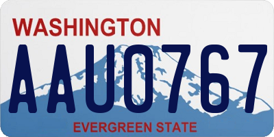 WA license plate AAU0767