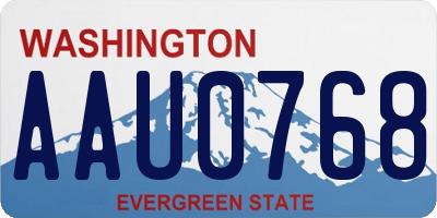 WA license plate AAU0768
