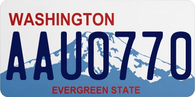 WA license plate AAU0770