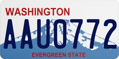 WA license plate AAU0772