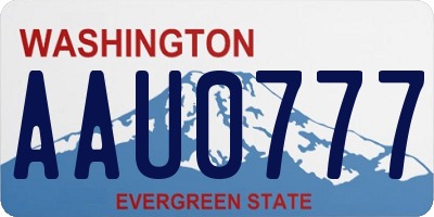 WA license plate AAU0777