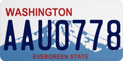 WA license plate AAU0778