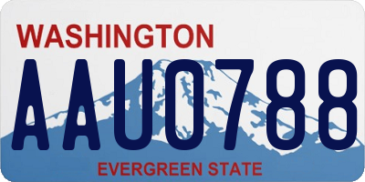 WA license plate AAU0788
