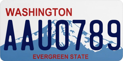 WA license plate AAU0789